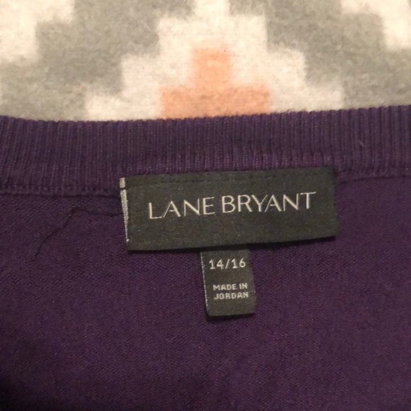 Lane Bryant Deep Purple Knit Cardigan Sweater Size 14/16 - Picture 2 of 11